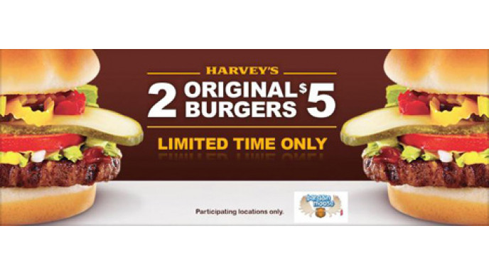 Harvey's Canada 2 for $5 Original Burger