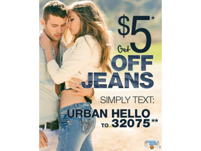 Urban Planet Text to Save $5 on Jeans