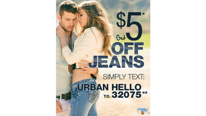 Urban Planet Text to Save $5 on Jeans