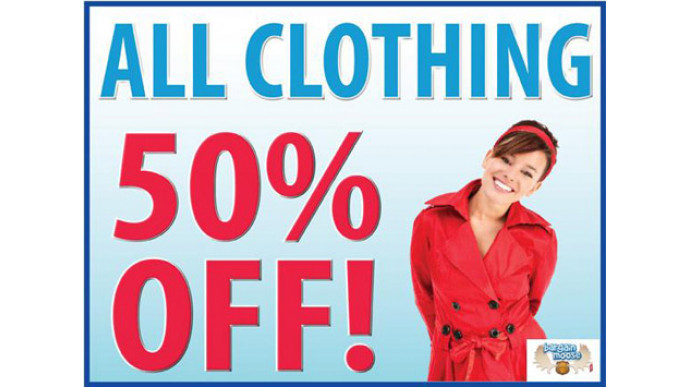 Thrift Store 50% Off All Clothing - April 30 Only