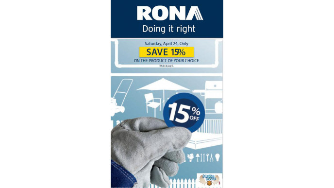 Rona Canada: Save 15% April 24 Only