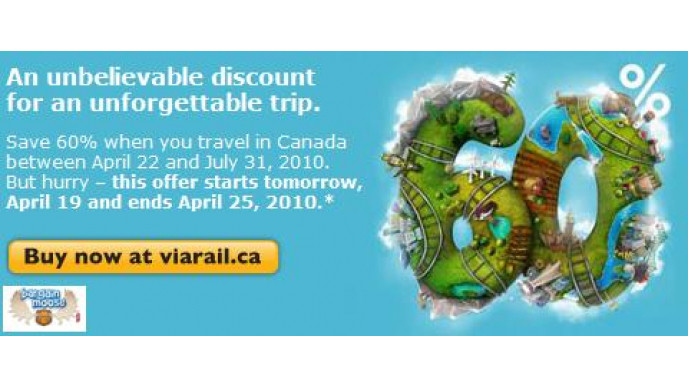 Via Rail 60% Off Canada Travel
