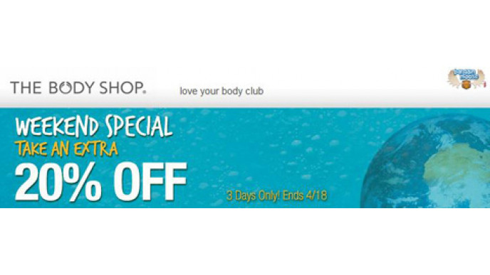 The Body Shop Canada Earth Day 20% Off - Weekend Only