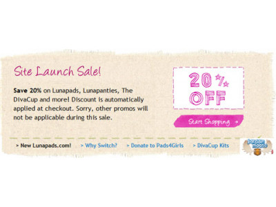 Lunapads Canada: 20% Discount!  