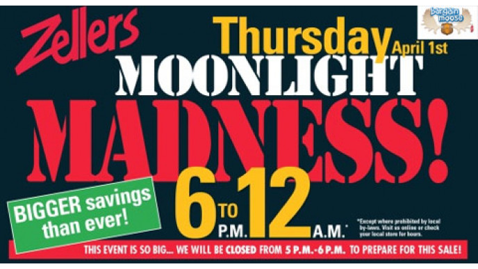 Zellers Canada Midnight Madness Sale (1st April Only)