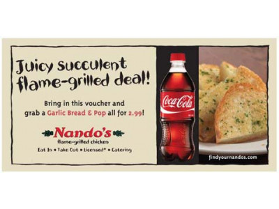 Nando's Garlic Bread & Pop Printable Coupon 