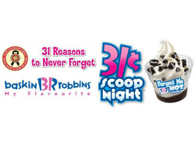 Baskin Robbins 31 Cent Scoop Night 