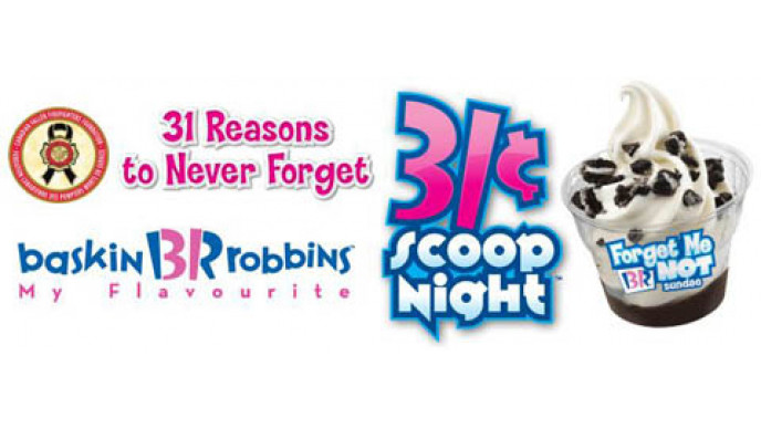 Baskin Robbins 31 Cent Scoop Night