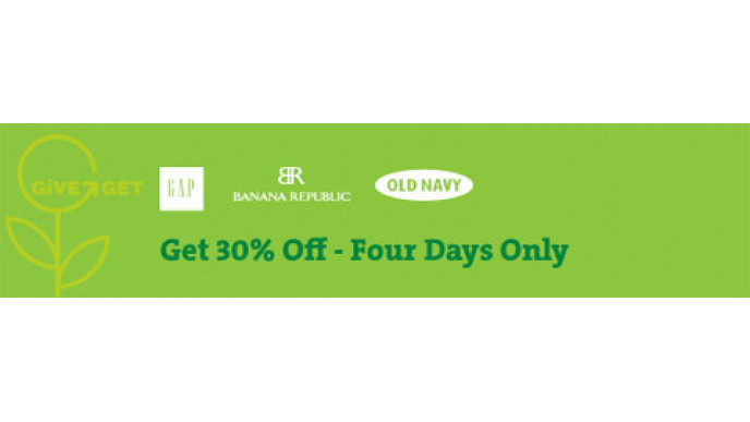 Gap Give & Get Campaign: 30% Discount