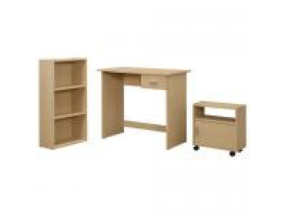 Contemporary 3 Piece Desk Set with Bookcase and Mobile Storage Cabinet was $300, now $130 @ Best Buy's Boxing Day Event