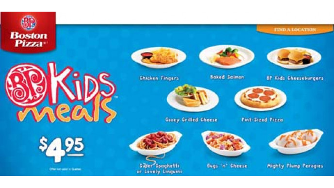 Boston Pizza $4.95 Kids Meals