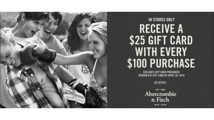 Abercrombie and Fitch $25 Gift Card With Purchase