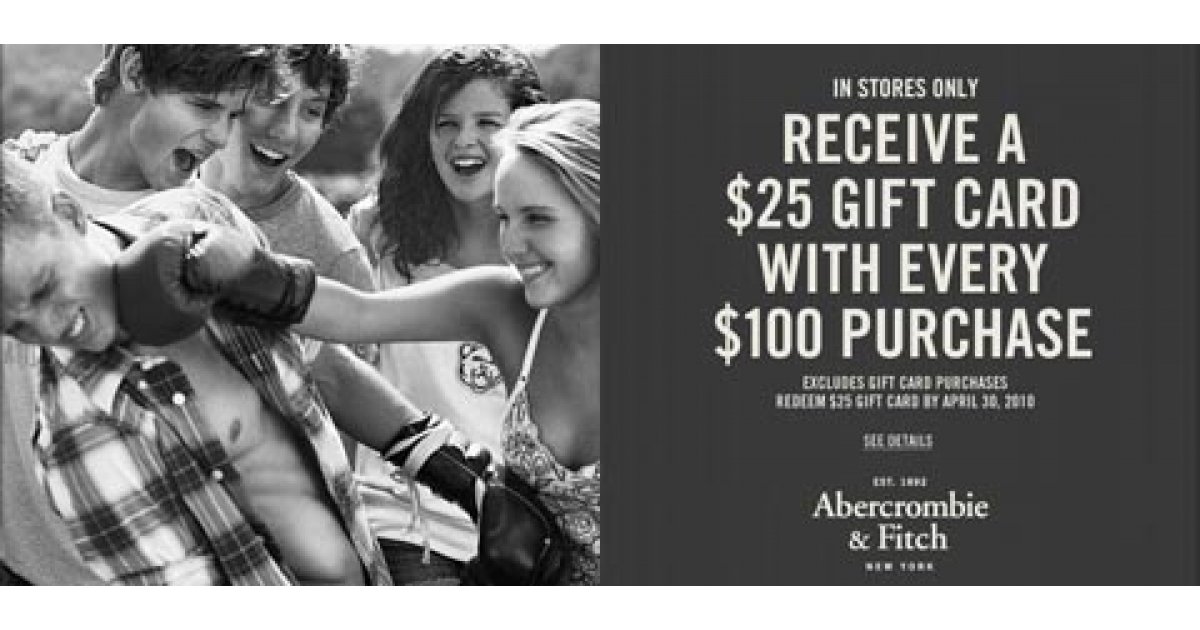 Abercrombie and Fitch 25 Gift Card With Purchase