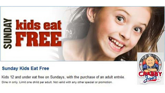 Kids Eat Free @ Crabby Joes