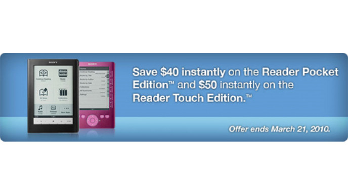 Sony Ebook Readers $50 Off