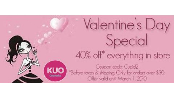Kuo Cosmetics 40% Off Coupon Code
