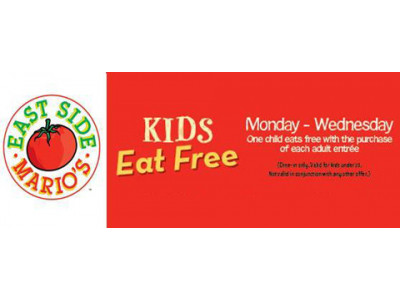 Kids Eat Free at East Side Mario’s Canada