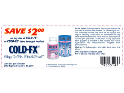 Canadian Coupons: Cold FX $2 Coupon