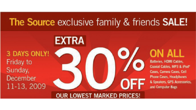 The Source Canada: Friends & Family Sale