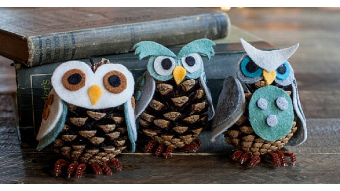 DIY: Adorable Pine Cone Owls!