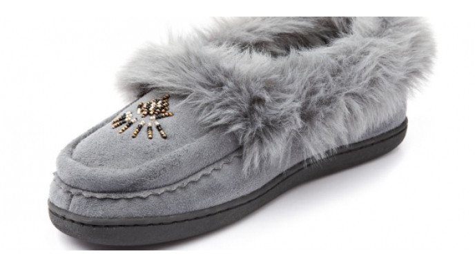 Faux Fur Microsuede Moccasin Slippers Were $45 | Now $17 @ Sears Canada