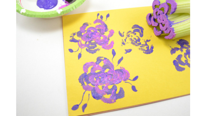 Celery Flower Stamping Craft For The Kiddos!