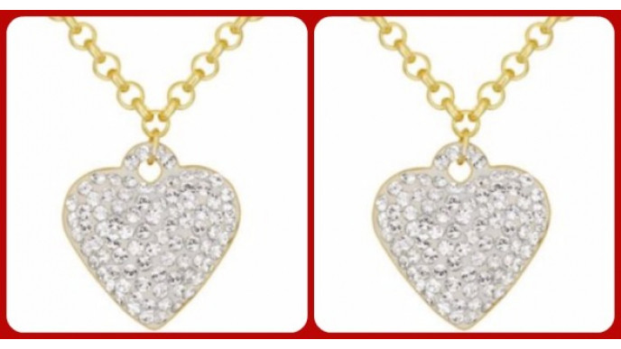 Sono Di'Oro 10kt Bonded Over Silver 18" Crystal Heart Necklace Just $70 & Free Shipping @ Sears.ca