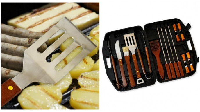 Flamen 18 Piece BBQ Set in Storage Case was $80 now $35 + Free Shipping @ Amazon.ca