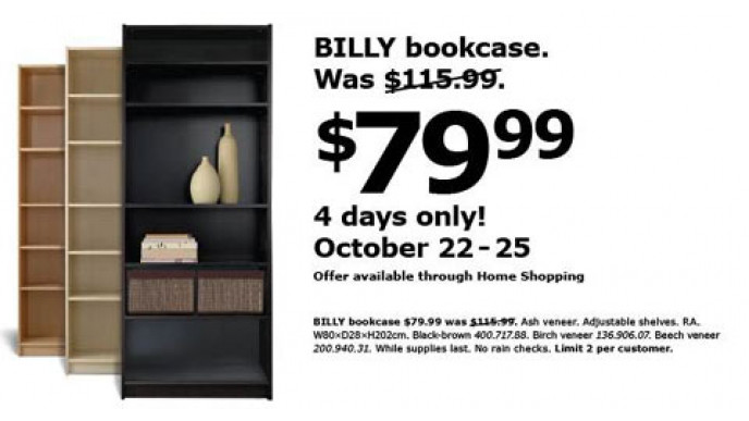 Ikea Canada Billy Bookcases For Only 80