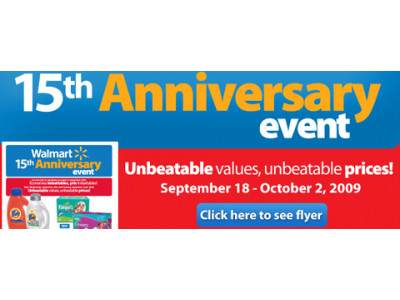 Walmart Canada: 15th Anniversary Sale! (UPDATE)
