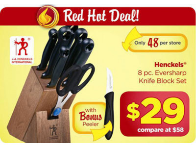 Canadian Deals: Henckels 8pc Knife Block For $29 (GTA)! 