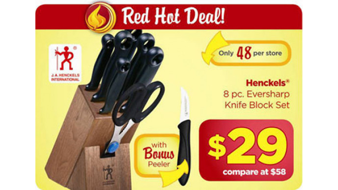 Canadian Deals: Henckels 8pc Knife Block For $29 (GTA)! 
