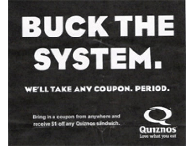 Quiznos Canada: Buck The System For $1 Discount! 