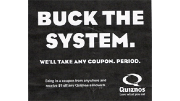 Quiznos Canada: Buck The System For $1 Discount!