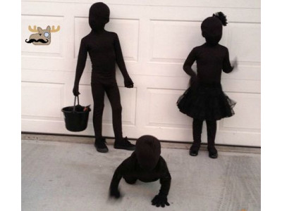 Dress Your Kids As Shadows For Halloween - It's Cheap!