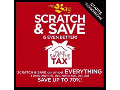 The Bay Store Canada: Scratch & Save & No Tax! 