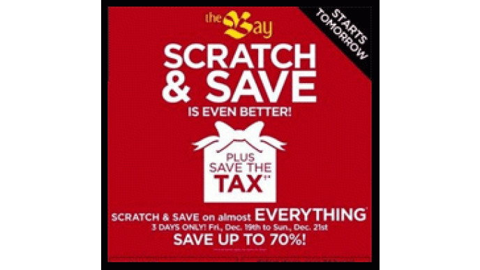 The Bay Store Canada: Scratch & Save & No Tax!
