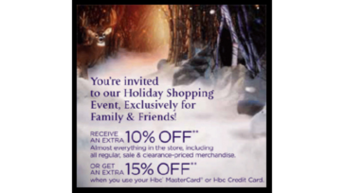 The Bay Canada: 10% - 15% Discount With This Invitation! 