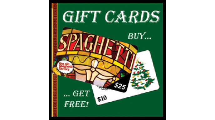 Canadian Deals: The Old Spaghetti Factory – Free $10 Gift Cards!