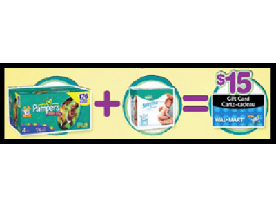 Free Walmart Gift Card ($15!) when you buy Pampers Baby Products in store