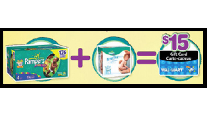 Free Walmart Gift Card ($15!) when you buy Pampers Baby Products in store