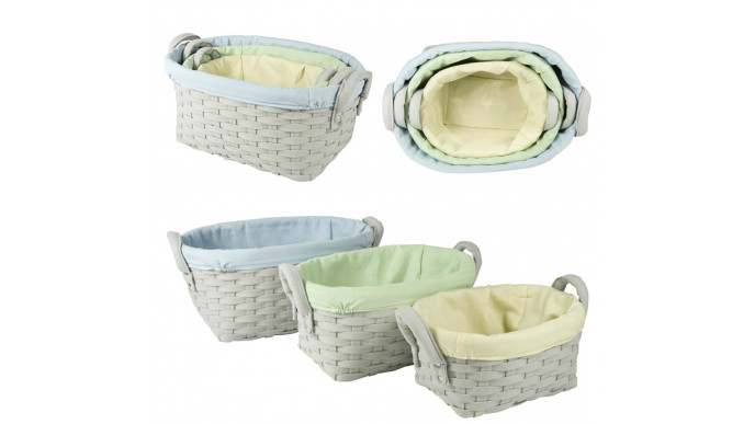 Set Of 3 Woven Baskets WIth Liner Now $24 @ Amazon