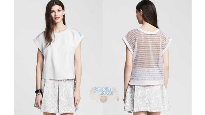 Banana Republic Canada: 64% Off Mesh-Back Ponte Sweatshirt + EXTRA 40% Off Promo Code - Now Just $16.18!