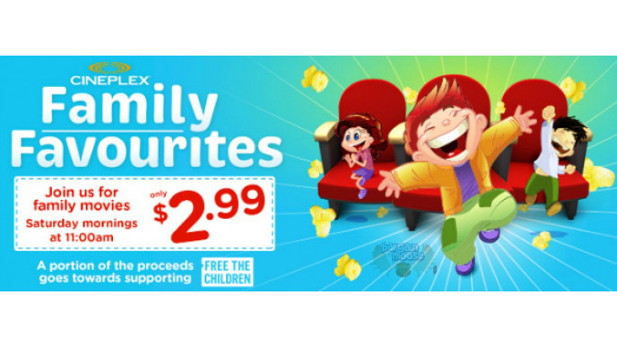 Cineplex Family Favourites $2.99 Movies for September