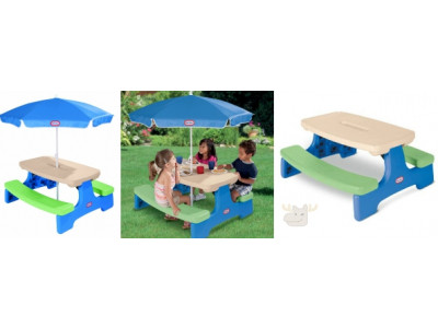 Little Tikes Easy Store Picnic Table & Umbrella Was $110 | Now $60 & Free Shipping @ Amazon