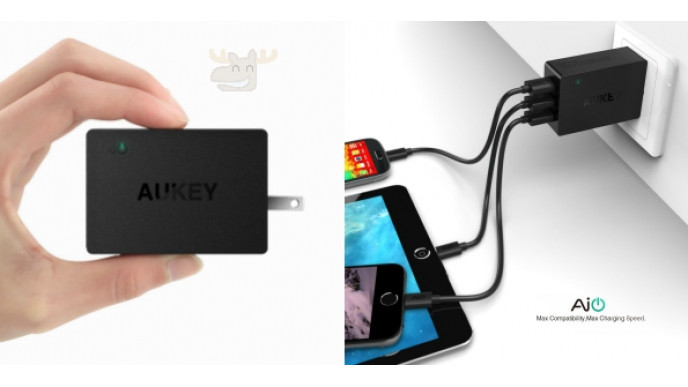 Amazon.ca: Aukey 42W 3-Port USB Wall Charger Only $18 & No Tax & Free Shipping (EXPIRED)
