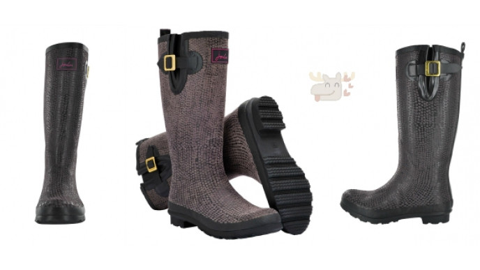 Town Shoes: Joules Black Snake Rain Boots Were $115 | Now $35 (EXPIRED)