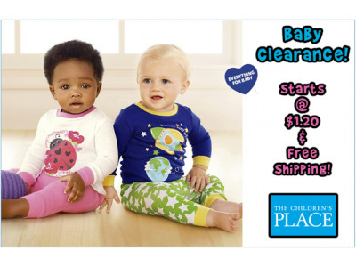 Baby Clearance from only $1.20 Plus TOTALLY Free Shipping @ The Children’s Place Canada Now!