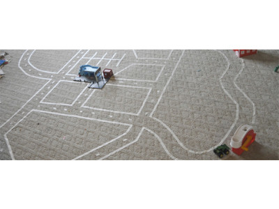 DIY Masking Tape Roads!