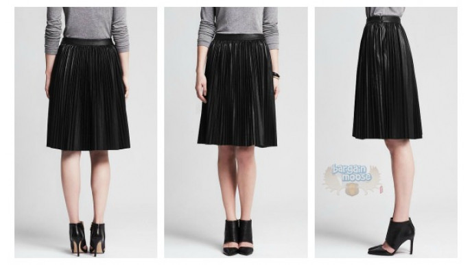 Banana Republic: Pleated Black Faux-Leather Skirt Was $185 | Now $36 & Free Shipping (EXPIRED)